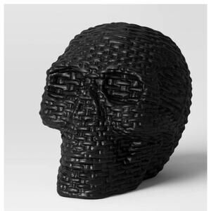 Hyde & EEEK! Halloween Faux Rattan Resin Skull Black